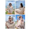 Cotton Linen Women Beach Scarf Flower Embroidery Shawls and Wraps Fashion Summer Hijab