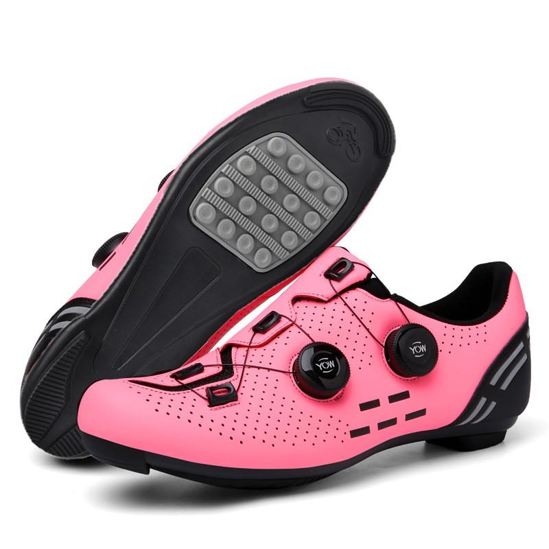 Unisex Cycling Shoes Road Mountain Bikes Hard Sole Clipless Compatible Lightweight Riding Footwear