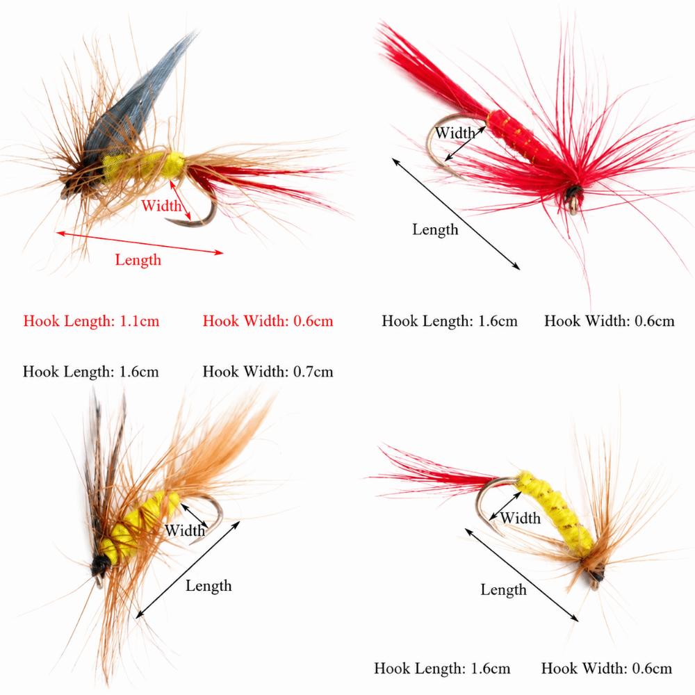 60PCS with High Carbon Steel Hook Fly Fishing Lures Colorful Fly Fishing Tackle  For Trout Bass