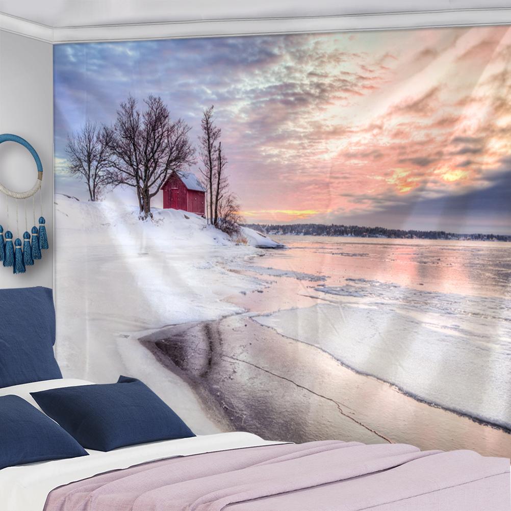 Украшение дома Рождественская серия Happy Christmas Печать Poly Poly Petrapeteta Настенный пейзажный фон Ткань Tapiz