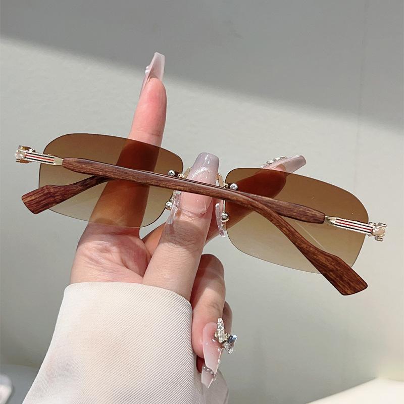 Vintage Irregualr Square Sunglasses Women For Men Luxury Brand Designer Sun Glasses Punk Popular Metal Rimless Eyeglasses Uv