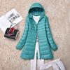 Plus Size White Duck Down Jacket Light-weight Down Jacket Women Inner Cloth Coat Ladies Long Winter Hat Hooded Femal