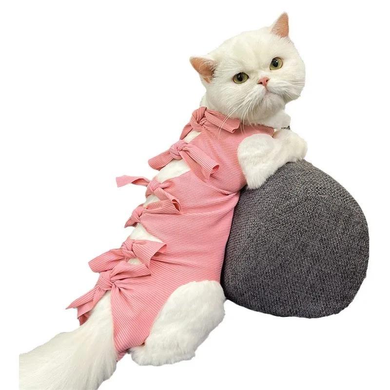 Pet Spay Neuter Recovery Suit Cat Dog Surgery Vest Post Operative Clothes Adjustable Soft Anti Lick Protective Suit for Cat Dog