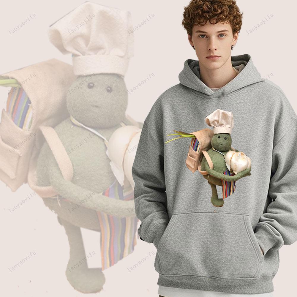 The Tiny Chef Show Pattern Hoody Winter Casual Loose and Warm Hooded Sweatshirt Drop Shoulder Comfortable Personality