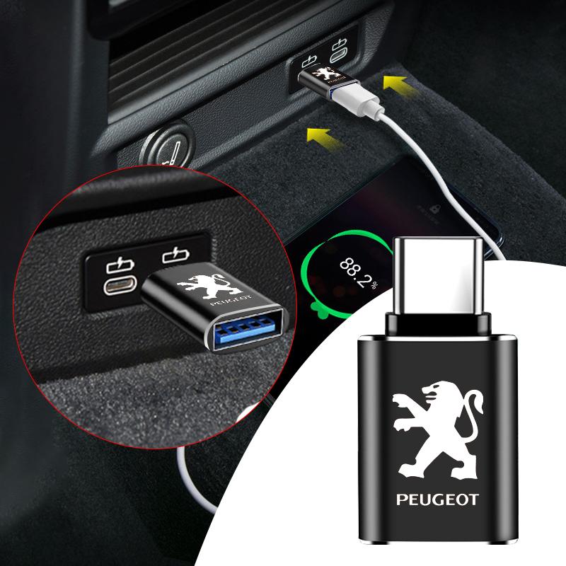 1 шт. Автомобильный USB Type C кабель-конвертер Адаптер для зарядки Автомобильные аксессуары Для Peugeot 308 408 508 RCZ 208 3008 2008 206 207 108 406 407 408 206 208 306 307