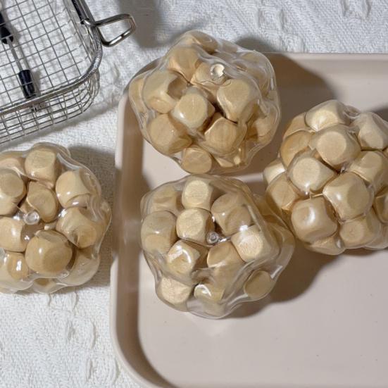 Деревянный блок Наполненный стресс-мяч Формируемый Кубик для снятия тревоги Наполненный мяч Игрушка для сжимания Портативный Дорожный Успокаивающий Текстурированный мяч Сенсорная Игрушка-непоседа