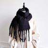 Elegant Design Scarf Imitation Cashmere Soft Warm Fringe Shawl Autumn Winter Coldproof Windproof Blanket Scarf