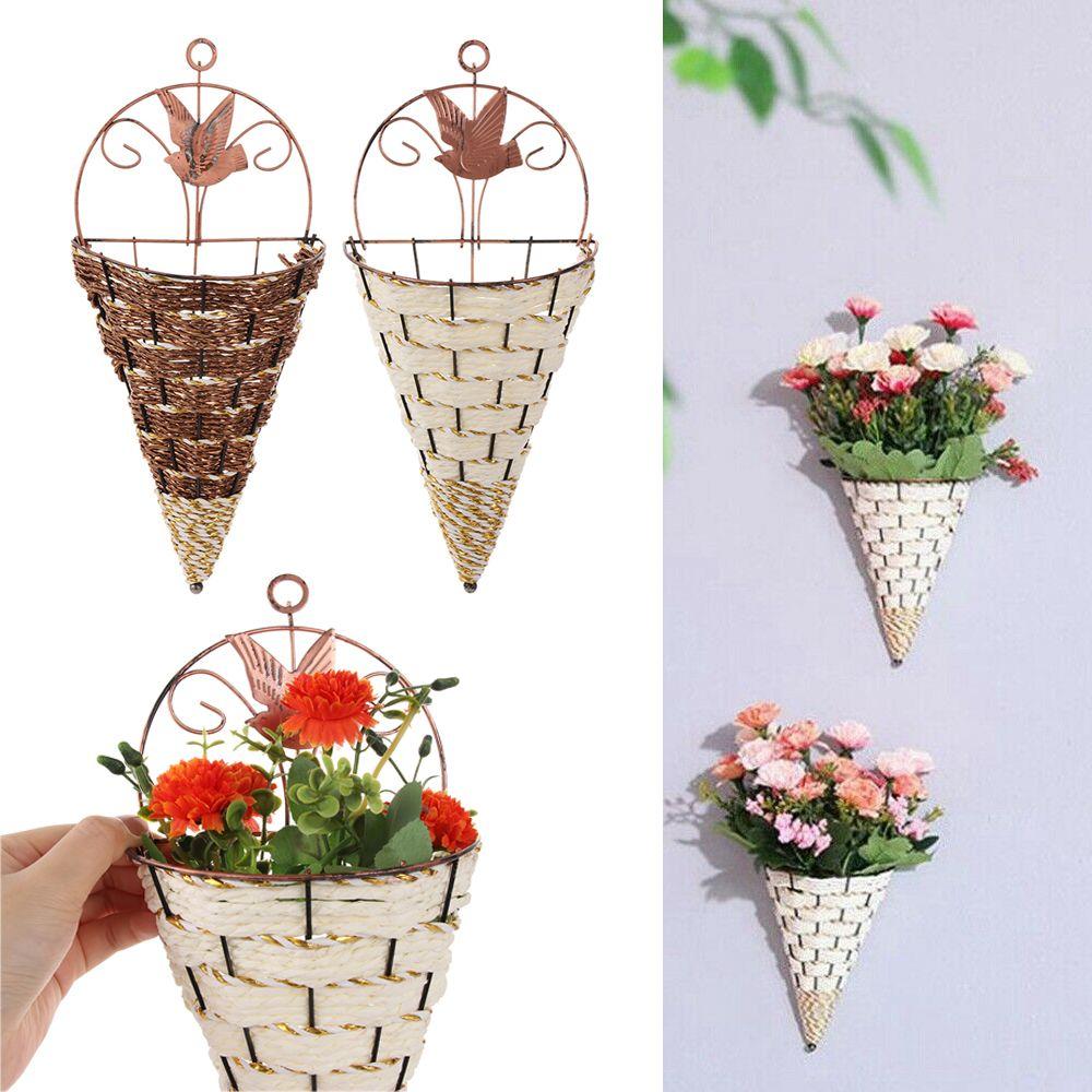& Живой суккулент Контейнер для хранения Растение Садовое украшение Подвесная корзина Ротанговая корзина для цветов