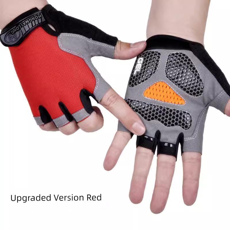 German Sports Cycling Half-Finger Gloves, Unisex, Mountain Road Bike Gloves, Wear-Resistant, Shock-Absorbing, Highly Elastic