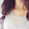 Fashion, Romantic Couple, Metal Moon, Star Combination Collarbone Chain Short Necklace