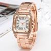 Fashion Square Watches Women Crystal Gold Watches Luxury Stainless Steel Quartz Wristwatches Clock