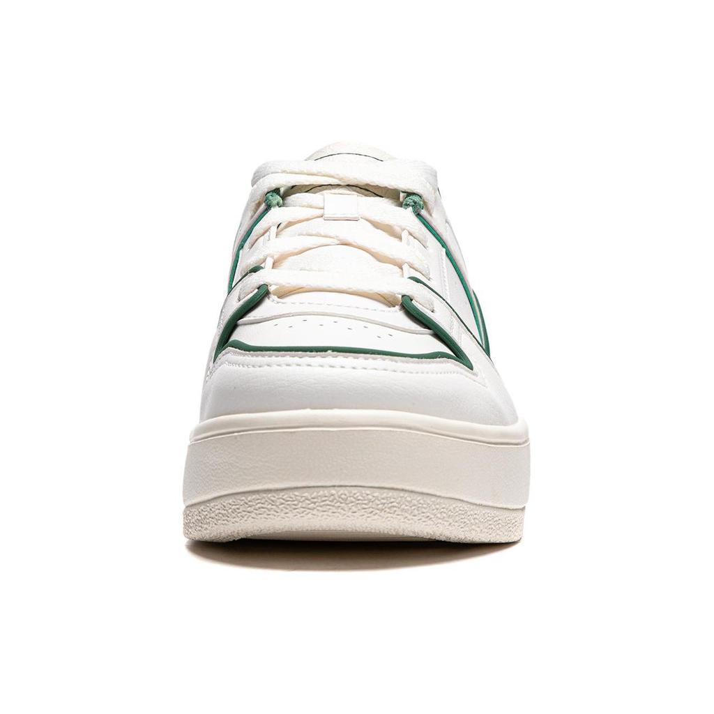 Li Ning Cheese Slip Resistant Low top Skateboard Shoes Women's White Green AGCU104-3
