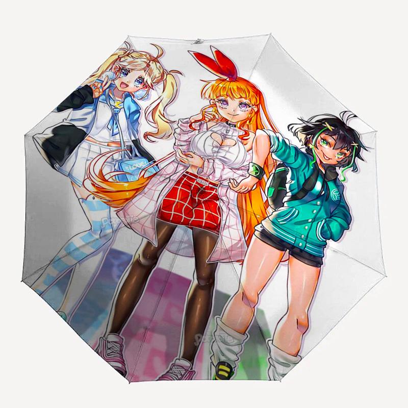 1 шт. Love Live! Автоматический открывающийся/закрывающийся уличный зонт с портативной трехскладной конструкцией, 8-реберный железный каркас, для улицы, для любителей отдыха на природе, путешественников, для ежедневного использования,