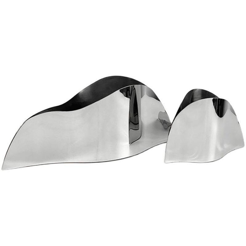 Modern Simple European Style Light Luxury Silver Metal Ice Bucket Red Wine Rack Ornaments Model House Sales Office Soft Decorations