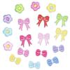 18pack Lovely Embroidered Applique Colorful Bows Glitters Embroidered Patches for Customizing Apparels