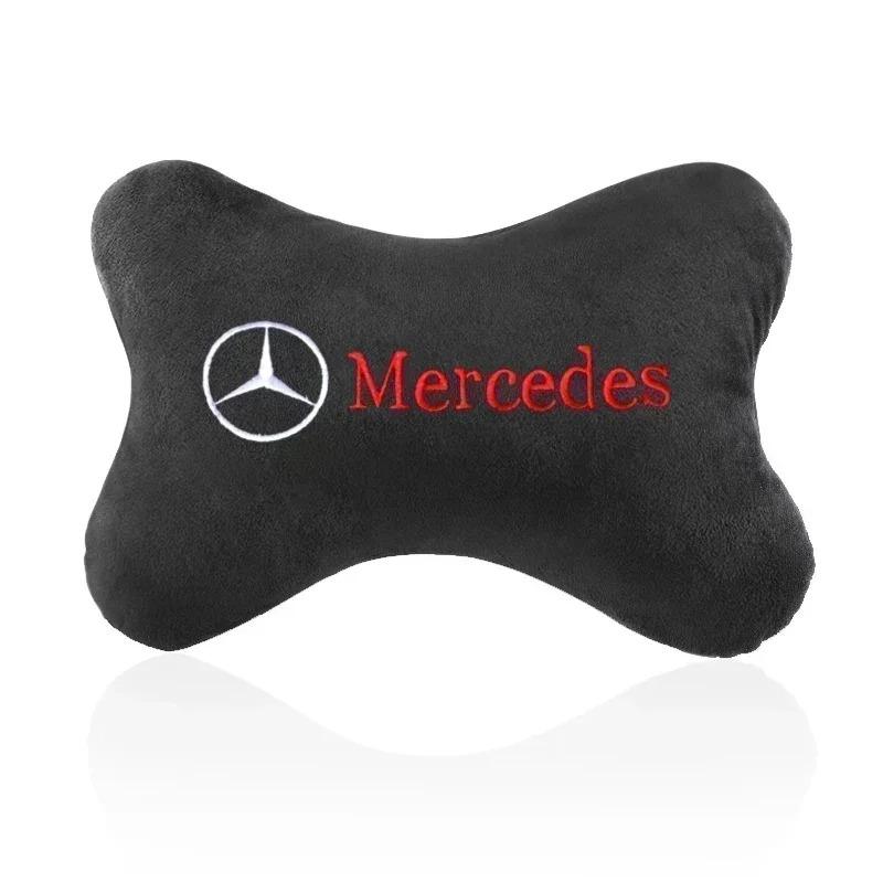 CSE1 Car Headrest Cover Auto Seat Cover Head Neck Rest Cushion Neck Pillow Seat Cover for Mercedes Benz New B/C/E GLC GLK CLA GLA