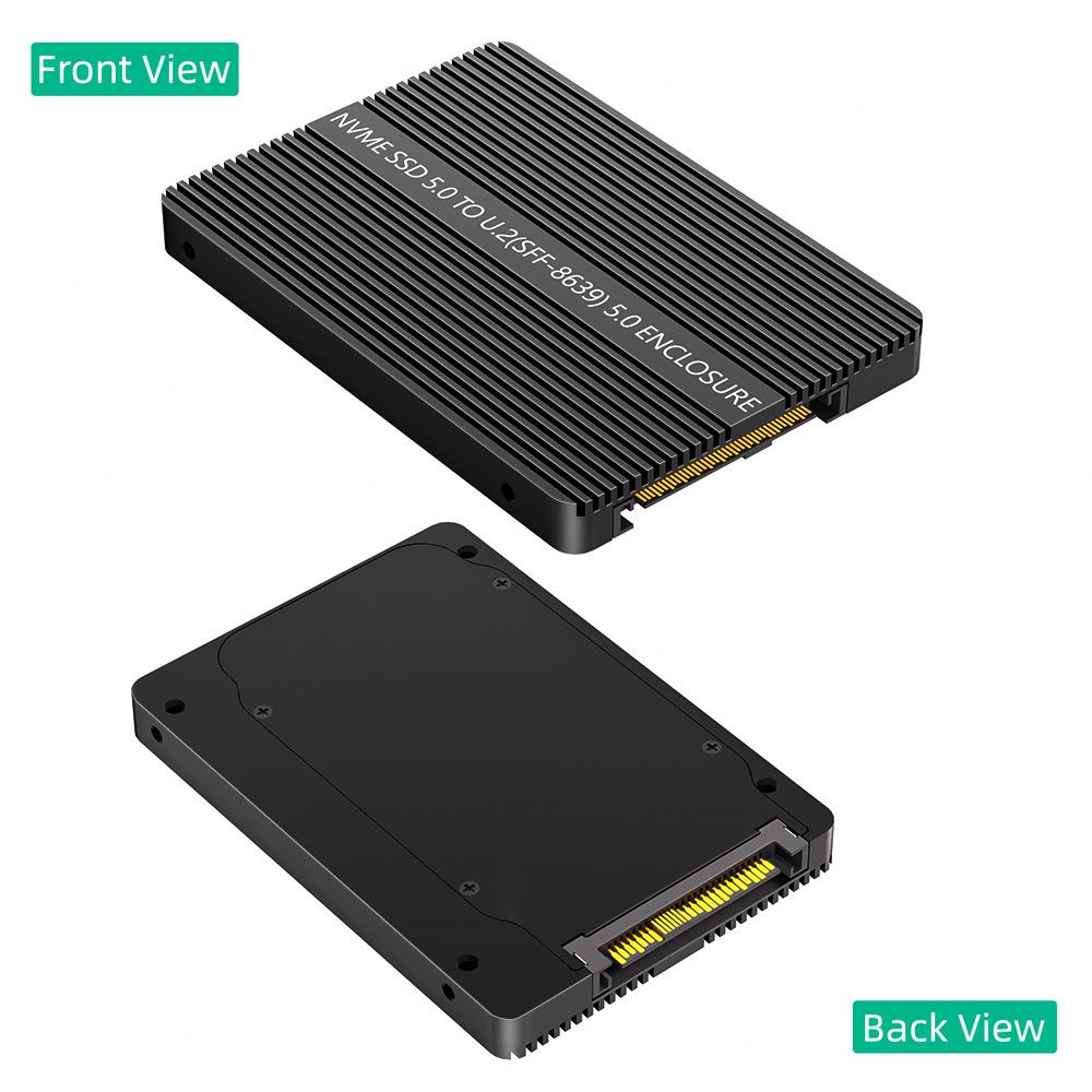 PCIe 5.0 M.2 NVMe to U.2 SFF-8639 Adapter with Full Aluminum Heat Dissipation, Supports 2230-2280