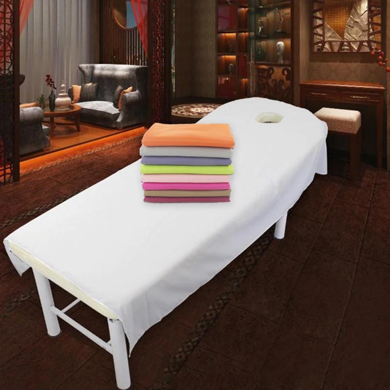 1 шт., простыня для салона красоты, спа, косметическое полиэстеровое волокно с отверстием 120 см x 190 см, массажная простыня