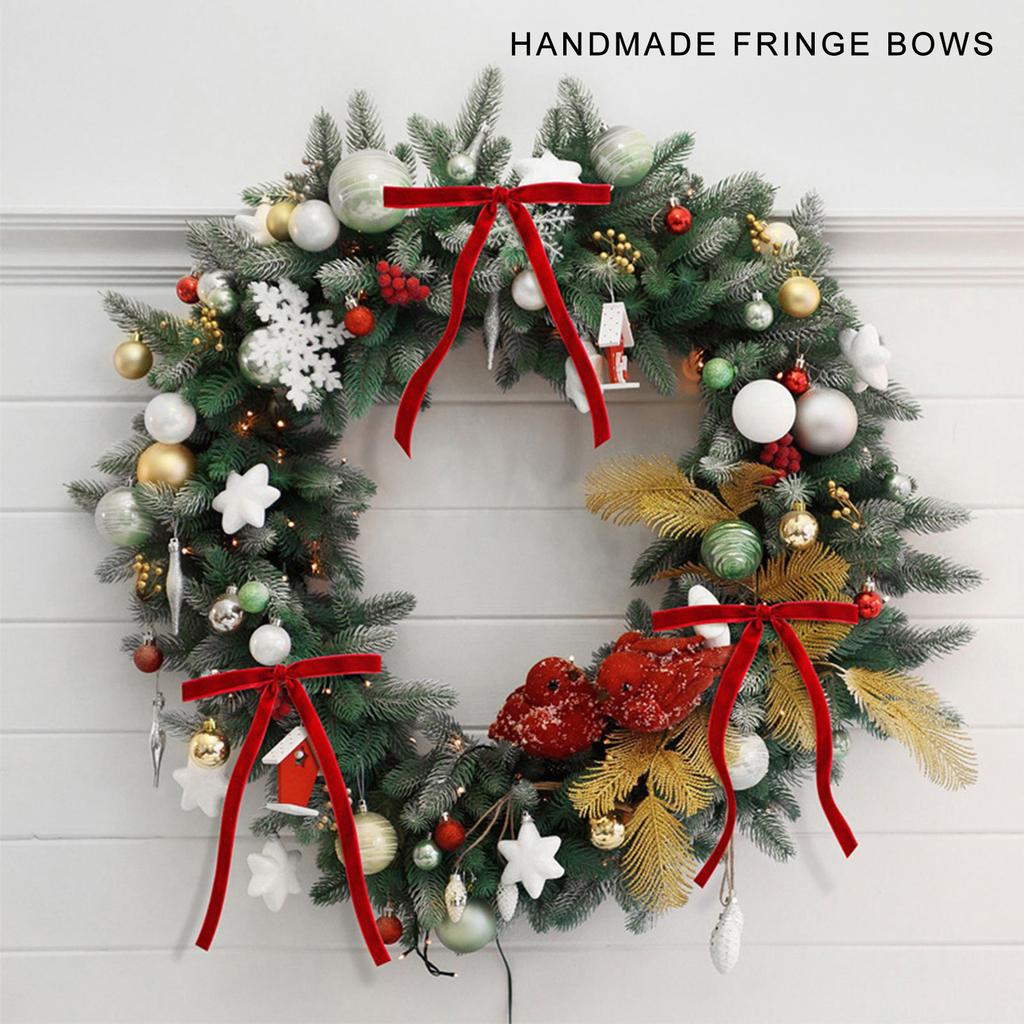 Set Of 20 Velvets Bowknot for Christmas Decoration Pre Tied Butterfly Knot with Twist Ties Gift Wrapping Ribbon Bows