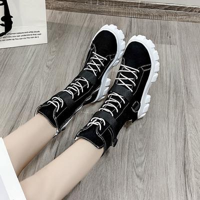 Обувь Черные туфли для женщин, полувысокие женские сапоги до середины голени, байкерские сапоги на платформе, дизайнерские, роскошные, новые, рок, зима 2024, новинка, ПУ