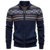 Autumn Winter Men's Zip-Up Cardigan Sweater, European Size, Knit Outerwear Coat for Men