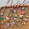 Корейский милый детский набор ожерелья и браслета с цветами для осени/зимы