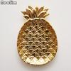 Gold Plated Pineapple Ceramic Storage Plate Snack Plates Dessert Jewelry Dish Make Up Tray