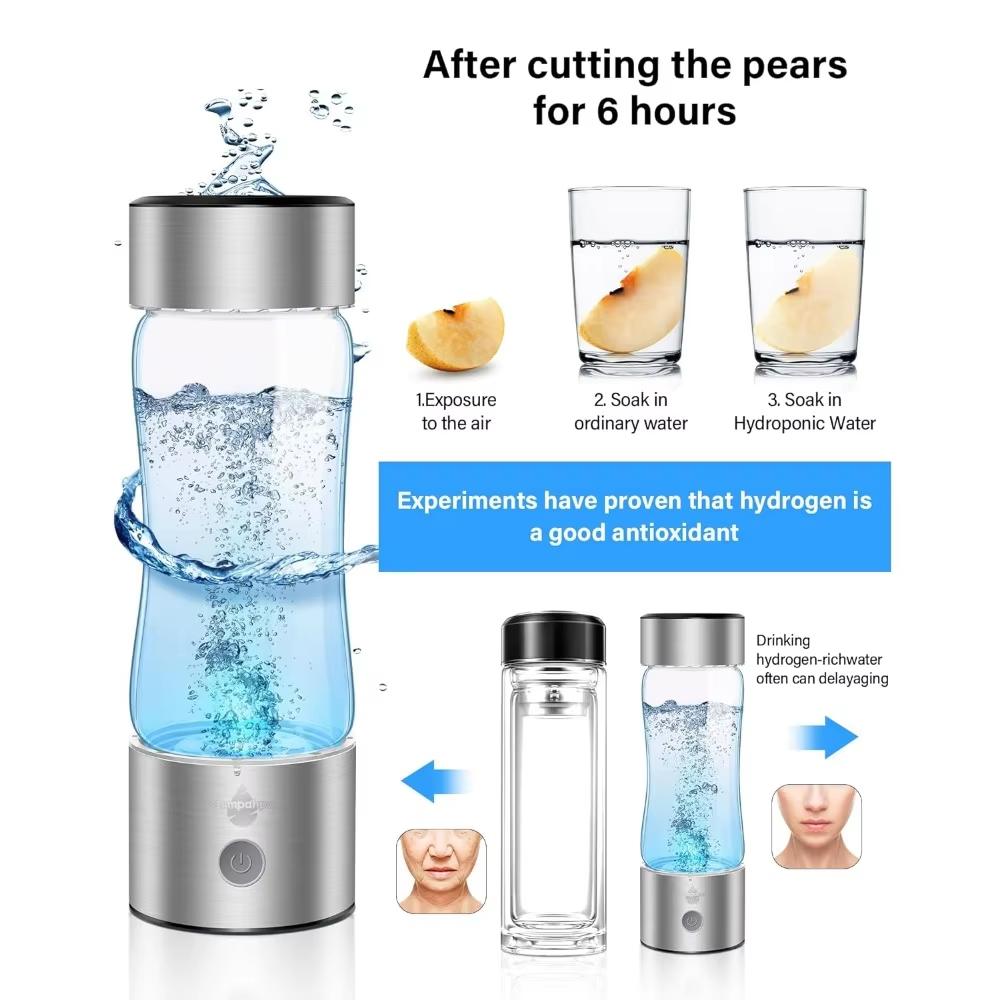 Hydrogen Water Bottle Generator with SPE PEM Technology Water Ionizer, Hydrohealth Hydrogen Water Machine Improve In 3 Minutes
