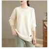 Dimanaf 2025 Autumn Winter Sweater Pullovers Tops  Women Casual Solid Cotton Knitted Tees Shirts Long Sleeve