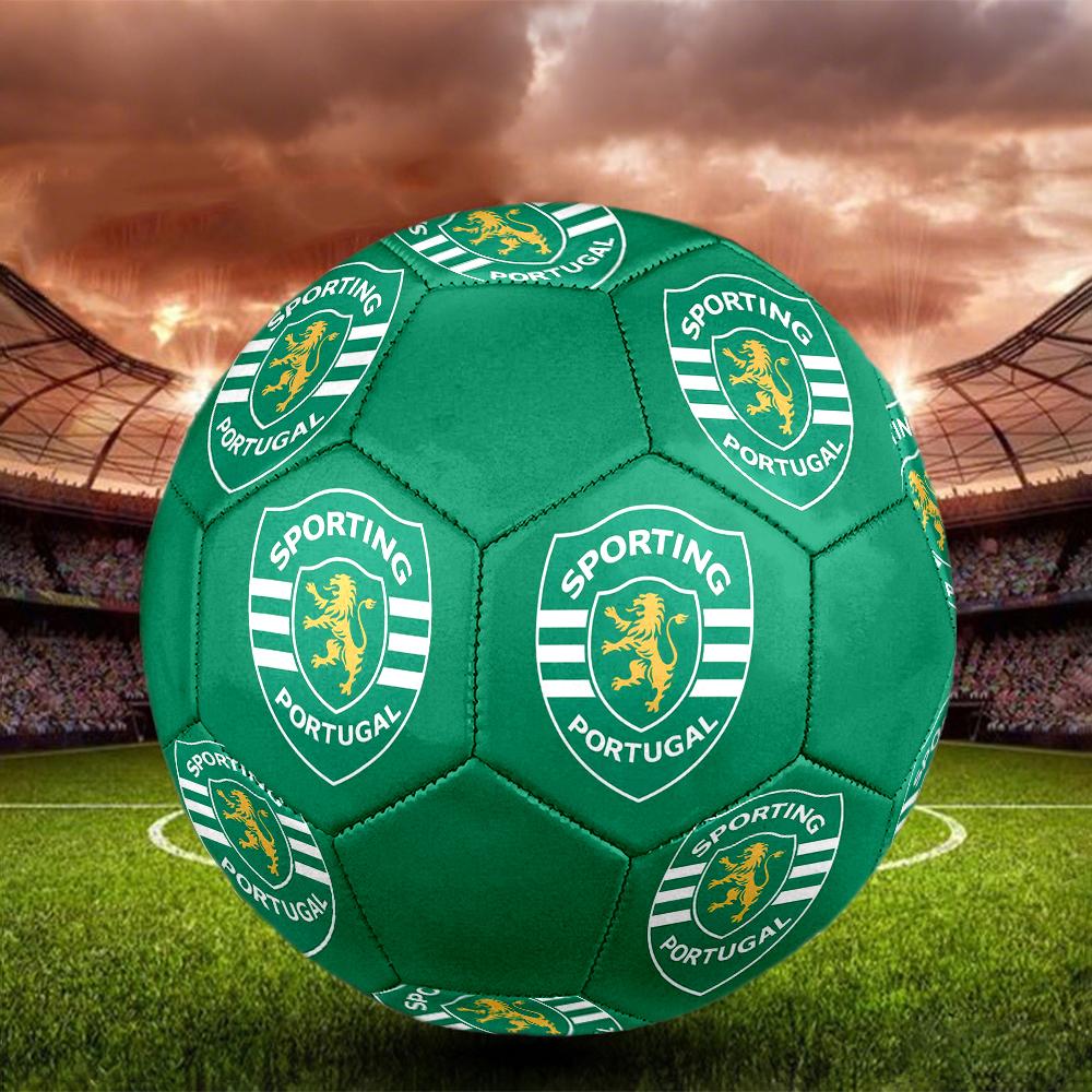 Sporting fc Футбольный мяч, разноцветный, подходит для всех возрастов, сшит машинной строчкой, материал ПВХ, соревновательного уровня, прочный и с высоким отскоком