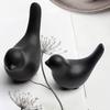 Creative Black Birds Matte Figurines Home Decorations Accessories (Pack of 2, Black)