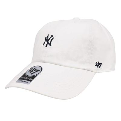 47 Brand 47 Кепка с мини-логотипом Clean Up, Мужская и женская кепка, Маленький логотип, Forty Seven Yankees, Белый, Свободный размер