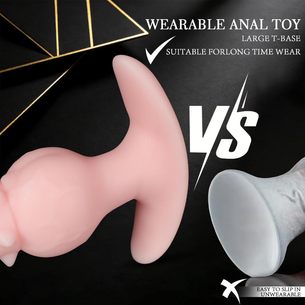 Fantasy Silicone Dog Shape Dildo Anal Plug Soft Body Safe Adult Pleasure Toy