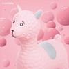 Inflatable Pink Alpaca Ride-On Bouncer Toy with Hand Pump