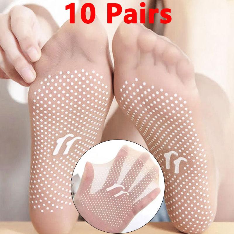 10 пар женских нескользящих носков, носки до щиколотки