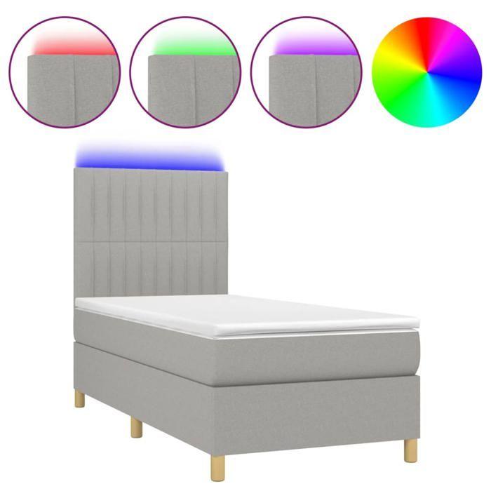Maison Exclusive - Sommier à lattes de lit matelas LED Gris clair 100x200 cm Tissu