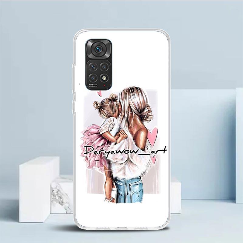 Чехол для телефона 'Мама и Малыш' для Xiaomi Redmi Note 15 14 14S 13 12S 12 Pro Plus 11S 11 11T 11E 10S 10 + Мягкая задняя крышка из ТПУ Redmi N