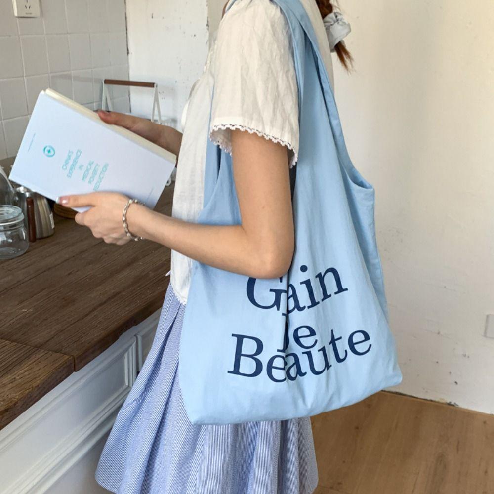 Korean Nylon Tote Bags Lightweight Commute Bag Fashion Letter Shoulder Bag Daily