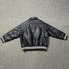 Leather Jacket Classic Black Leather Baseball Coat