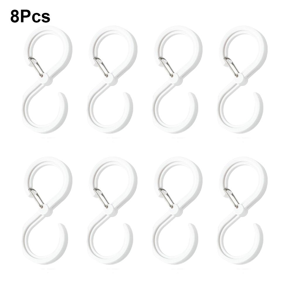 8 шт. Многофункциональный S-образный крючок с пряжкой для кухни, ванной, прочный ветрозащитный замок, крючки для одежды, пластиковая вешалка