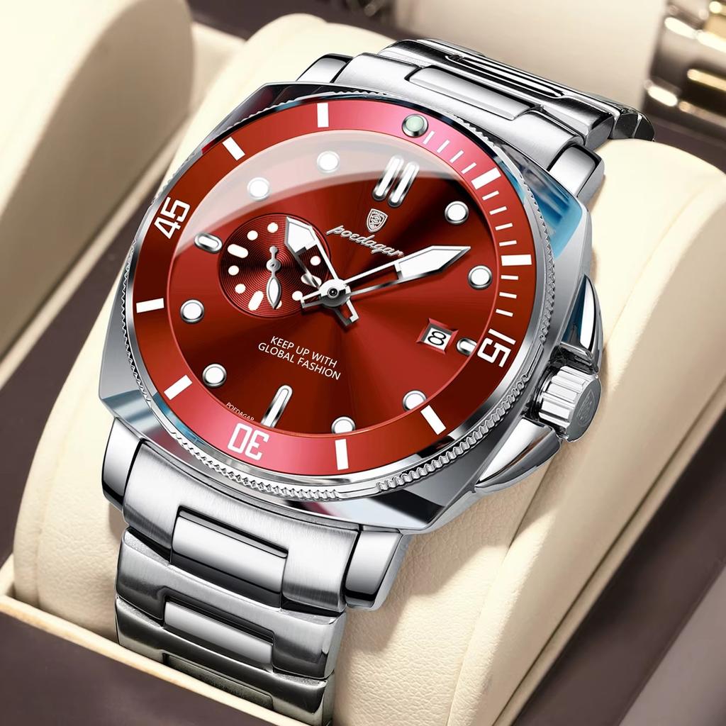 Роскошные Модные Мужские Часы Водонепроницаемые Светящиеся Дата Нержавеющая Сталь Мужские Часы Кварцевые Деловые Мужские Часы Reloj