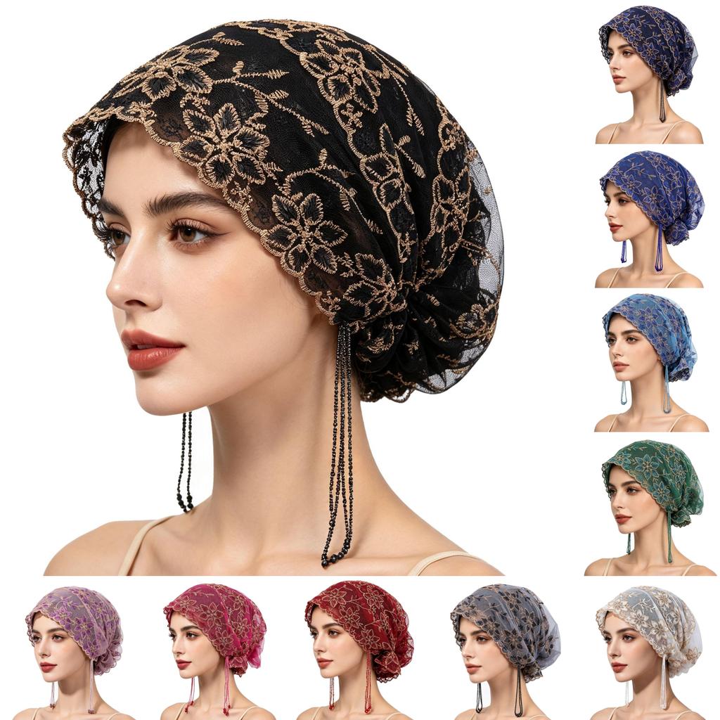 Embroidered Flower Sun Hat With Tassels For Summer Travel And Casual Wear