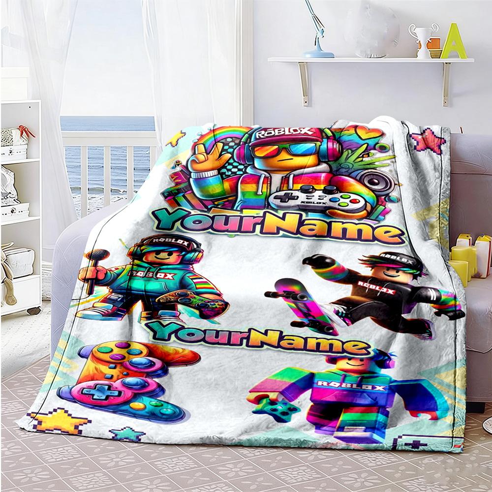Roblox 121 Customize Text Blanket Throw Personalized Blanket Durable Comfort Perfect for Livingroom Bedding Office Home Decor