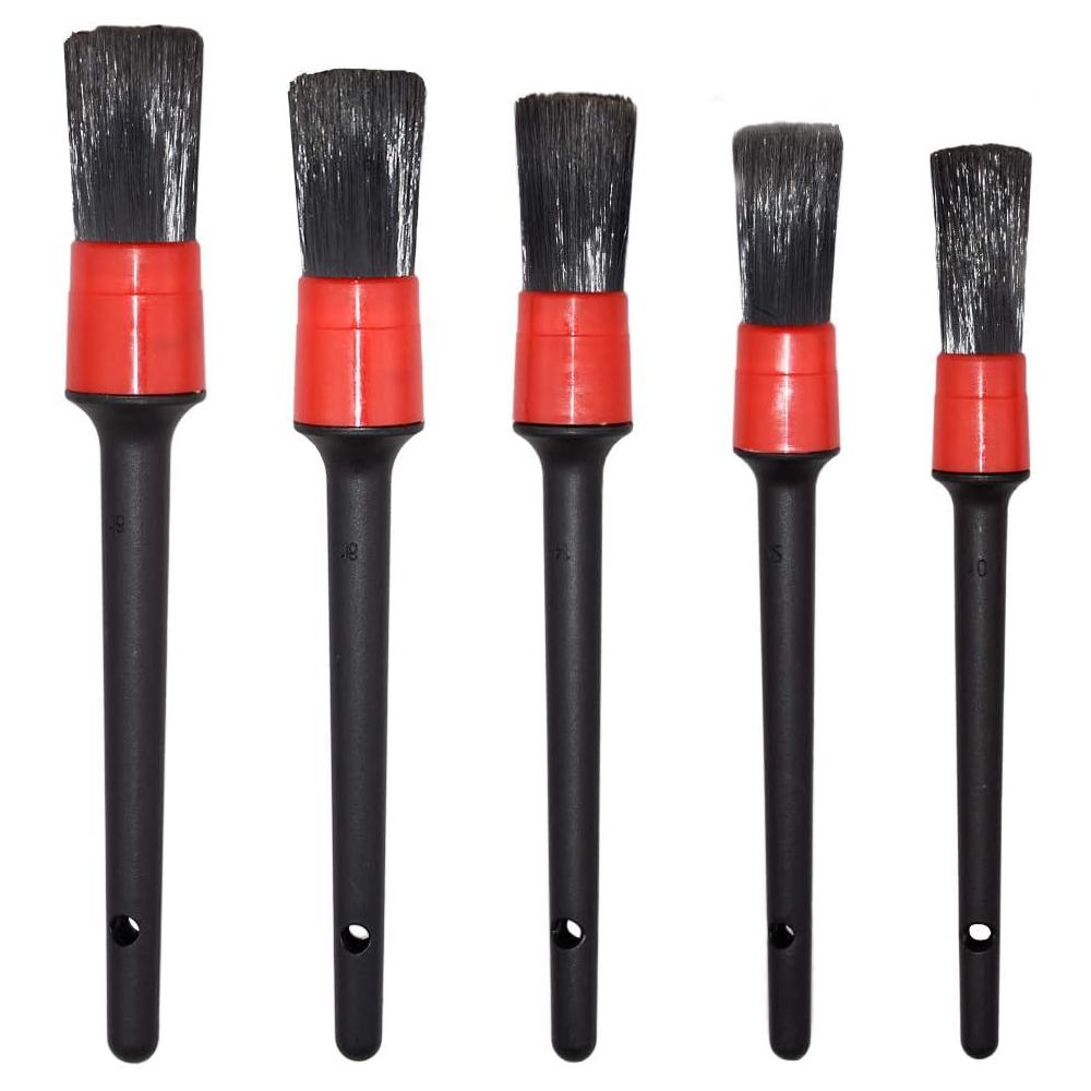 5pcs Car Cleaning Brush Kit Automotive Detail Brushes For Car Interior Detailing Brush Set Wheel Rims Clean Brush Set