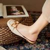 Тапочки Baotou Half Slippers женские летние уличные туфли с квадратной головкой темпераментные плоские сандалии Ins ленивые тапочки модные женские летние дышащие туфли