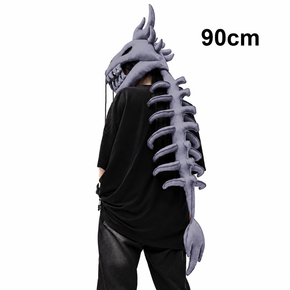 Warm Tone Colors Dragon Headpiece Exoskeleton Spine Tail Animal Head Cover Halloween