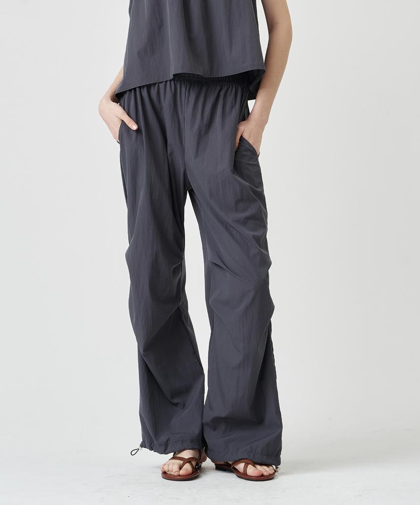 THE-ABON Lens Nylon String Pants Charcoal