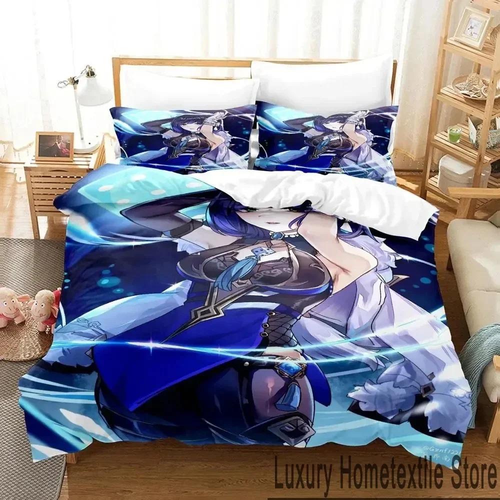 3D-принт аниме-игра Yelan Genshin Impact Комплект постельного белья для мальчиков и девочек Twin Queen King Size Пододеяльник Наволочка Кровать для мальчиков и взрослых