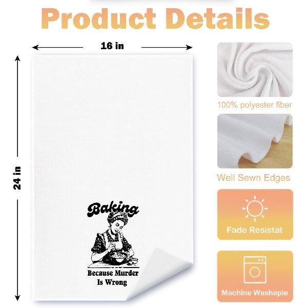 Retro Housewife Funny Baking Kitchen Dish Towels, Gifts for Baking Lovers, Baker Gifts for Women Hand Towels for Kitchen Decor, 16x24 Inch