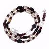 Natural Smoky Quartz Garnet Gemstone Mix Shape Smooth Beads Necklace 17" UB-4657 UB-4657